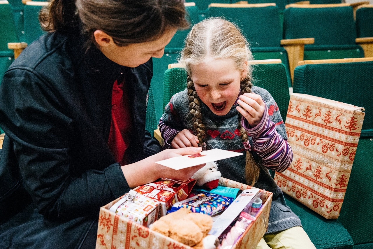 Fotodokumentation, Begleitreise von Weihnachten im Schuhkarton Verteilungen mit Geschenke der Hoffnung in Litauen 2017. Foto: David Vogt/GdH.